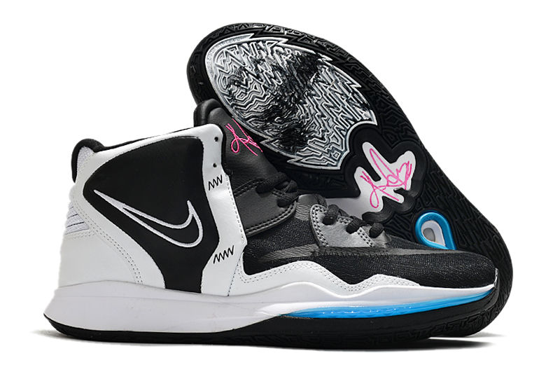2022 Nike Kyrie Irving 8 Black White Pink Blue Shoes - Click Image to Close